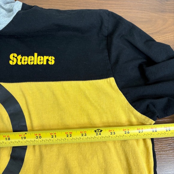 Fanatics Pittsburgh Steelers NFL Football Hooded Long Slv Shirt 3XL Black Yellow - Picture 7 of 11